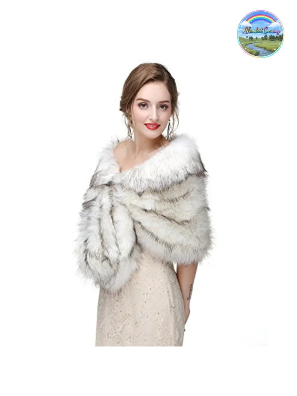 Faux Fur Shawl Wrap Cape for Bridal Wedding Party - Women's Artificial Wool